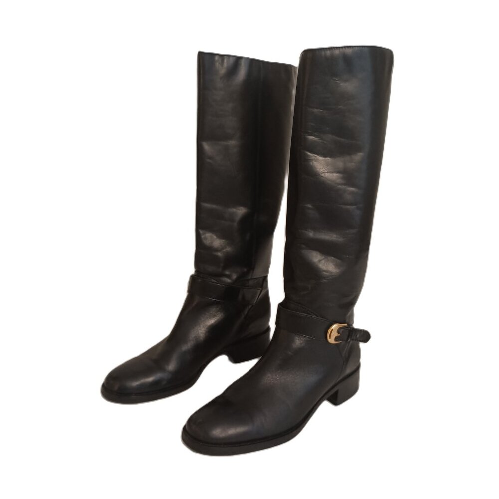 Aigner Black Riding Boots Womens Size 7.5 - Picture 2 of 16